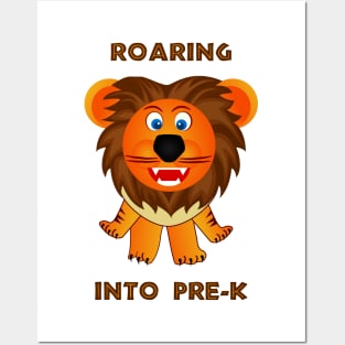 Roaring Into Pre-K (Cartoon Lion) Posters and Art